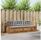 vidaXL Gartenlounge-Set vidaXL Outdoor-Sofagarnitur 3 stk. Nat&uuml;rlich und...