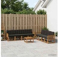 vidaXL Gartenlounge-Set vidaXL Outdoor-Sofagarnitur 9 stk. Nat&uuml;rlich und...