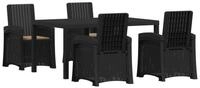 vidaXL Gartenlounge-Set Garten Essgruppe 5 stk. Anthrazit und Taupe PP, (5-tlg)