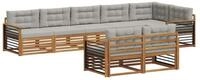vidaXL Gartenlounge-Set Outdoor-Sofagarnitur 8 stk. Nat&uuml;rlich und Hellgrau,...