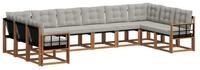 vidaXL Gartenlounge-Set Outdoor-Sofagarnitur 10 stk. Nat&uuml;rlich und Hellgrau,