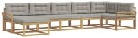 vidaXL Gartenlounge-Set Outdoor-Sofagarnitur 7 stk. Wei&szlig; und Hellgrau, (7-tlg)
