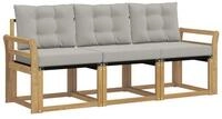 vidaXL Gartenlounge-Set Outdoor-Sofagarnitur 3 stk. Wei&szlig; und Hellgrau, (3-tlg)