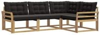vidaXL Gartenlounge-Set Outdoor-Sofagarnitur 4 stk. Wei&szlig; und Schwarz, (4-tlg)