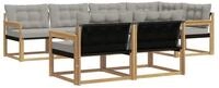 vidaXL Gartenlounge-Set Outdoor-Sofagarnitur 7 stk. Wei&szlig; und Hellgrau, (7-tlg)