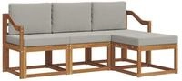 vidaXL Gartenlounge-Set Outdoor-Sofagarnitur 4 stk. Nat&uuml;rlich und Hellgrau,...