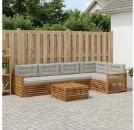 vidaXL Gartenlounge-Set vidaXL Outdoor-Sofagarnitur 6 stk. Nat&uuml;rlich und...