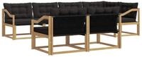 vidaXL Gartenlounge-Set Outdoor-Sofagarnitur 7 stk. Wei&szlig; und Schwarz, (7-tlg)