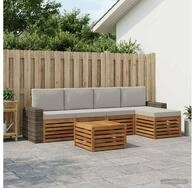 vidaXL Gartenlounge-Set vidaXL Outdoor-Sofagarnitur 6 stk. Nat&uuml;rlich und...