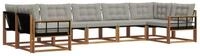 vidaXL Gartenlounge-Set Outdoor-Sofagarnitur 7 stk. Nat&uuml;rlich und Hellgrau,...