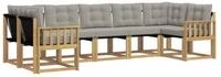 vidaXL Gartenlounge-Set Outdoor-Sofagarnitur 7 stk. Wei&szlig; und Hellgrau, (7-tlg)