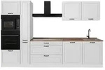Vicco K&uuml;chenzeile R-Line, Wei&szlig; Landhaus/Wei&szlig;, 310 cm ohne Arbeitsplatte wei&szlig;