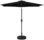 vidaXL Sonnenschirm Gartenparasol mit LED-Lichtern und Sockel 270 x 270 cm