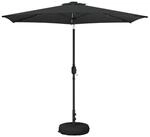 vidaXL Sonnenschirm Gartenparasol mit LED-Lichtern und Sockel 270 x 270 cm