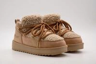 Replay SANTA MINI CURLY Winterboots Plateauboots, Schn&uuml;rboots in Teddy-Optik beige