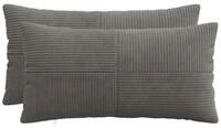vidaXL Kissenbez&uuml;ge vidaXL Kissenbezug 2 pcs ALMELO Dunkelgrau 40 x 80 cm Cord