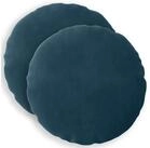 vidaXL Kissenbezug Kissenbezug 2 pcs HEERLEN Blau &Oslash; 40 cm Samt, (2 St&uuml;ck)
