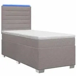 vidaXL Bett Boxspringbett mit Matratze Taupe 100 x 200 cm Stoff (1-tlg)