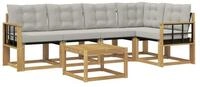 vidaXL Gartenlounge-Set Outdoor-Sofagarnitur 6 stk. Wei&szlig; und Hellgrau, (6-tlg)