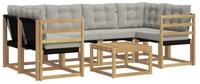 vidaXL Gartenlounge-Set Outdoor-Sofagarnitur 7 stk. Wei&szlig; und Hellgrau, (7-tlg)