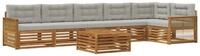 vidaXL Gartenlounge-Set Outdoor-Sofagarnitur 7 stk. Nat&uuml;rlich und Hellgrau,...