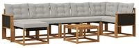 vidaXL Gartenlounge-Set Outdoor-Sofagarnitur 8 stk. Nat&uuml;rlich und Hellgrau,...