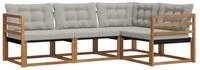 vidaXL Gartenlounge-Set Outdoor-Sofagarnitur 4 stk. Nat&uuml;rlich und Hellgrau,...