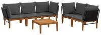 vidaXL Sofaelement 6 stk. Massives nholz & Seil Natur (6 St)