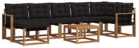 vidaXL Gartenlounge-Set Outdoor-Sofagarnitur 8 stk. Nat&uuml;rlich und Schwarz,...