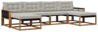 vidaXL Gartenlounge-Set Outdoor-Sofagarnitur 6 stk. Nat&uuml;rlich und Hellgrau,...