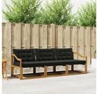vidaXL Gartenlounge-Set vidaXL Outdoor-Sofagarnitur 3 stk. Nat&uuml;rlich und...