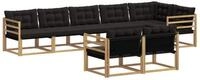 vidaXL Gartenlounge-Set Outdoor-Sofagarnitur 8 stk. Wei&szlig; und Schwarz, (8-tlg)