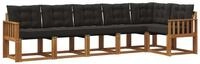 vidaXL Gartenlounge-Set Outdoor-Sofagarnitur 6 stk. Nat&uuml;rlich und Schwarz,...