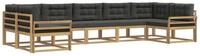 vidaXL Gartenlounge-Set Outdoor-Sofagarnitur 7 stk. Wei&szlig; und Anthrazit, (7-tlg)
