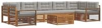 vidaXL Gartenlounge-Set Outdoor-Sofagarnitur 8 stk. Nat&uuml;rlich und Hellgrau,...
