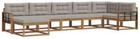 vidaXL Gartenlounge-Set Outdoor-Sofagarnitur 7 stk. Nat&uuml;rlich und Hellgrau,...