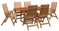 vidaXL Gartenlounge-Set 7-teiliges Garten Essset Natur Massivholz
