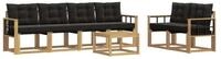 vidaXL Gartenlounge-Set Outdoor-Sofagarnitur 7 stk. Wei&szlig; und Schwarz, (7-tlg)
