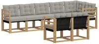 vidaXL Gartenlounge-Set Outdoor-Sofagarnitur 8 stk. Wei&szlig; und Hellgrau, (8-tlg)
