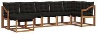 vidaXL Gartenlounge-Set Outdoor-Sofagarnitur 7 stk. Nat&uuml;rlich und Schwarz,...