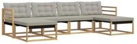 vidaXL Gartenlounge-Set Outdoor-Sofagarnitur 6 stk. Wei&szlig; und Hellgrau, (6-tlg)