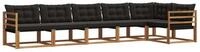 vidaXL Gartenlounge-Set Outdoor-Sofagarnitur 6 stk. Nat&uuml;rlich und Schwarz,...