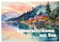 CALVENDO Wandkalender Aquarelltr&auml;ume am See (Tischkalender 2027 DIN A5 quer),