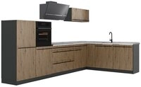 Vicco Winkelk&uuml;che R-Line, Artisan-Eiche/Anthrazit, 347 x cm Arbeitsplatte...