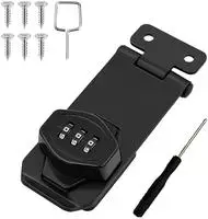 LuxusKollektion Vorh&auml;ngeschloss Zahlenschloss 3-stellig Schwarz 3 Zoll schwarz...
