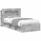 vidaXL Bett Bettgestell mit Stauraum Betongrau 90 x 200 cm Holzwerkstoff (1-tlg)