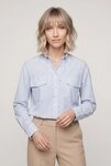JOOP! Hemdbluse Blakely mit Button-Down-Kragen, Logo-Prints