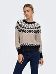 ONLY Strickpullover ONLRUSTY LS ISLE O-NECK BF KNT Materialmix, regular fit