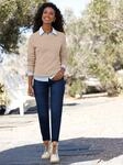 Strickpullover HEINE "Pullover", Damen, Gr. 34, beige (beige, meliert), 50% Viskose,