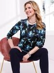 3/4-Arm-Shirt CLASSIC BASICS "3/4-Arm-Shirt", Damen, Gr. 44, blau (schwarz,